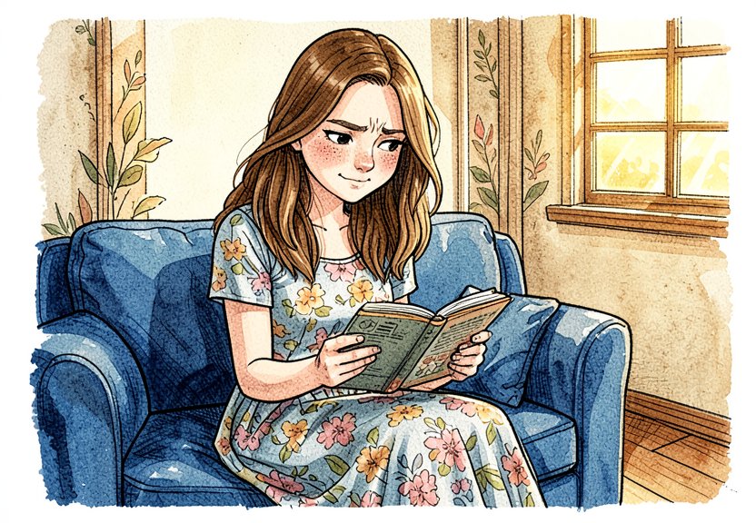 She pauses to imagine the story unfolding on its own.